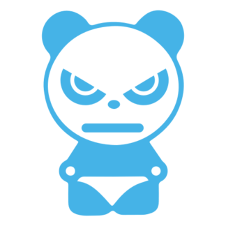 Angry Panda Decal (Baby Blue)